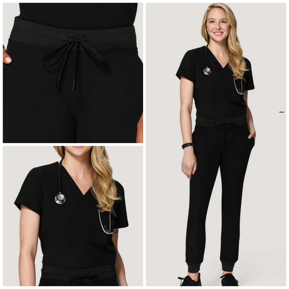 mandala • black scrub jogger set • size s/m petite
